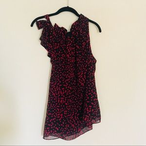 Michael Kors black & red dot blouse